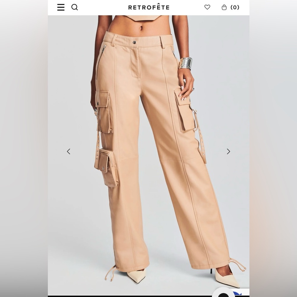 RETROFETE real leather pants. Size M honey color